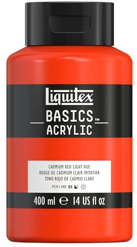LIQUITEX Basics Acrylic Paint, Cadmium Red Light Hue, 400 ml Bottle