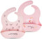 Vicloon Silicone Baby Bib, Baby Weaning Bibs, Waterproof Baby Feeding Bibs Adjustable with Wide Food Catcher Pocket Unisex Toddler Bibs
