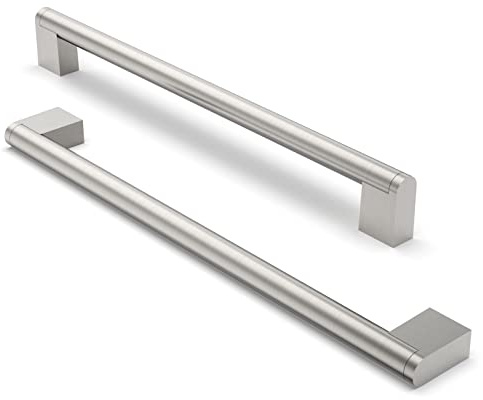 FURNIWARE 5 piezas manija de gabinete, distancia de orificio de 256 mm, manijas de muebles de acero inoxidable, tiradores de armario, manija de gabinete de cocina,níquel cepillado