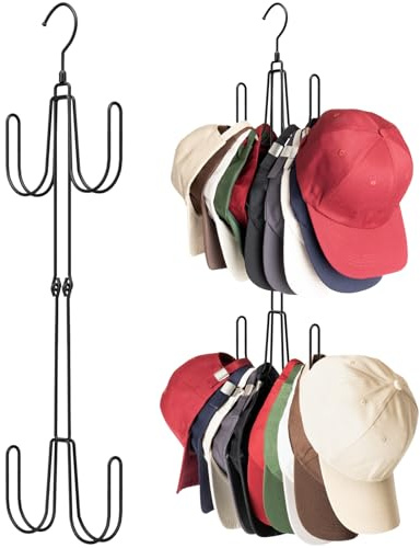 NANATI Estante para gorras de béisbol, organizador de almacenamiento de sombreros para percha, armario de habitación