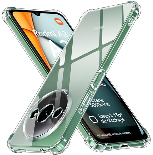 ivoler Fodral för Xiaomi Redmi A3/Redmi A3X, transparent stötsäkert skyddshölje med hörnkudde, mjukt TPU silikonfodral, tunt stötsäkert fodral
