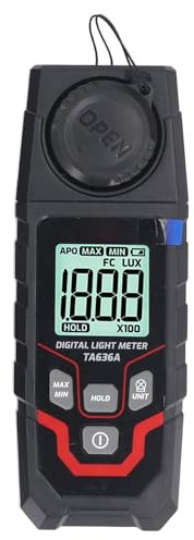 Illuminamento Digitale 0.1-200000LX 0.01-20000FC Luxmetro Ad Ampio Raggio con Memorizzazione Dati Tester di Luce Ad Alta Precisione per Magazzini Domestici Edificio per Uffici