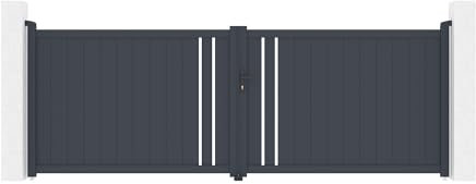 Casanoov Portail battant 4m GIONA H.140 aluminium gris