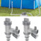 Adattatore per tubo da piscina fuori terra con valvola di manutenzione/arresto e supporto per tubo, accessori per piscina per sistema pompa piscina per tubo 32/38 mm (confezione da 2)