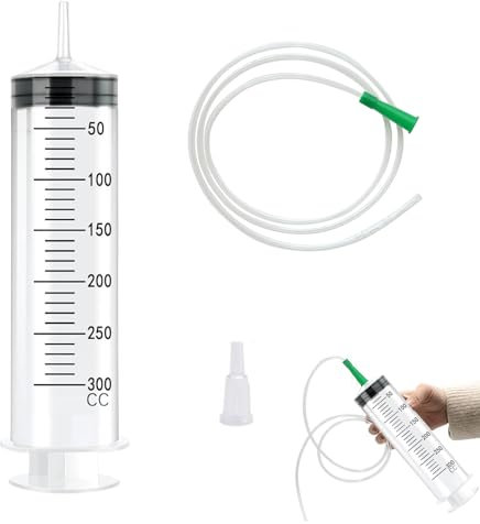 Seringue Plastique, 300ml Seringue Avec Tube, Plastic Syringe With Tube, 300ml Syringes, Sans Aiguille, Pour Laboratoires Scientifiques, Mesure De Liquide, Arrosage De Jardin, Industrie