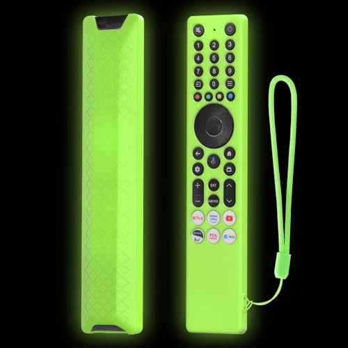 FTRONGRT Funda Compatible con TCL RC833A, Anti-Caída, Anti Choques, Ultrafino y Ligero Silicona Suave Mando a Distancia Funda Protectora. Verde Luminoso