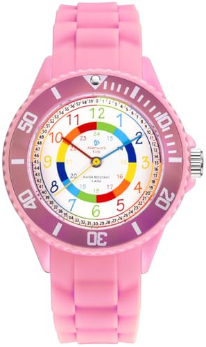 Alienwork Kids Reloj de Aprendizaje Infantil Niño Niña Tiempo de Aprender Impermeable 5 ATM