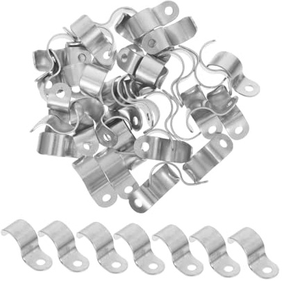 IMIKEYA 50pezzi Morsetto Per Singolo in Ferro Staffe Metalliche Per Fissaggio Dei Parete Gancio Per Montaggio Di Tubi Acqua e Supporto Per Organizzazione Di e Filo