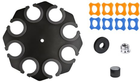 Yarryuter Soporte para Micrófono, Soporte Multimicrófono para Micrófonos con Cable e Inalámbricos, Organizador y Expositor para Varios Micrófonos -8P