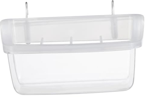 VICASKY Bol Mangeoire pour Oiseaux Plastique Débordement avec Compartiments et Fil Métallique Distributeur Nourriture Perroquets et Perruches Support Alimentation Intérieur pour Cage