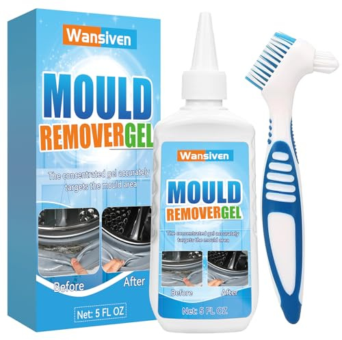 Wansiven Mould Remover, Washing Machine Mould Remover Gel, Effectively Removes Black Mold for Bathroom, Toilet, Washing Machine rubber, Kitchen Sink, Tile Stain 140g (One Size-140g)