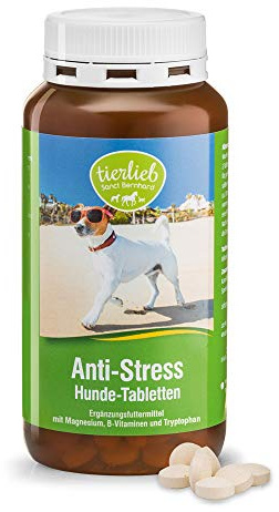 tierlieb Anti-Stress-Hunde-Tabletten | Für Hunde | Magnesium, B-Vitaminen & Tryptophan | 340 Tabletten