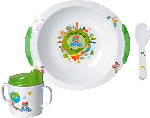 Brunner Melamin Kinder Geschirr Campinggeschirr WORLD 3tlg antislip