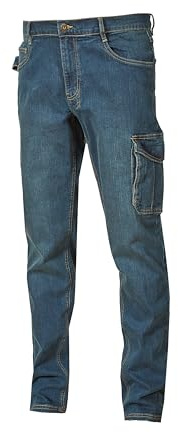 U-POWER | Pantalone da Lavoro JAM, con Porta Ginocchiera, Slim-Fit, 5 Tasche portaoggetti, chiusura con bottone e zip YKK, Elasticizzato, 98% Cotone 2% Elastane
