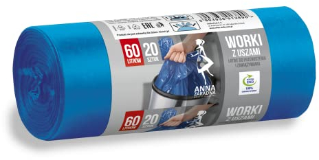 Anna Zaradna Sacs à ordures avec des oreilles 60L 20pcs bleu