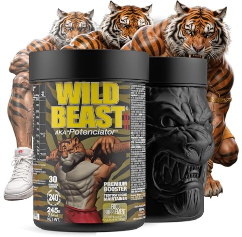 Zoomad Labs Wild Beast | Booster Testosterona Hombre | Tribulus Terrestris + Fenogreco + Maca | Potenciador Natural | Energía y Masa Muscular | 240 Cápsulas 30 Servicios