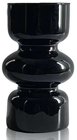 BLOFLO Vaso idroponico in vetro nero, vaso in vetro per fiori, vaso moderno geometrico a tre strati, per casa, ufficio, decorazione da tavolo per matrimoni (nero)