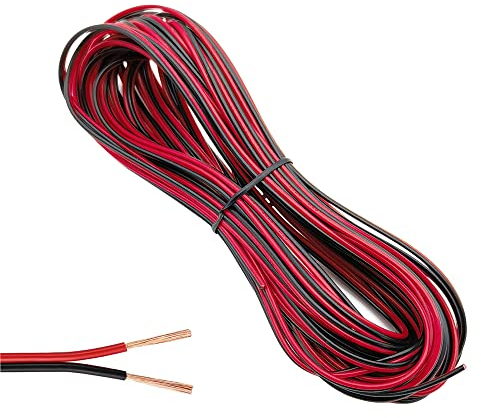 GOIYZTTR 10M 22AWG Elektrodraht Rot und Schwarz Elektrischer Draht Kabel Weiche und Flexible 2 Adriges PVC-Kabel für LED Streifen und Elektronische Verdrahtung