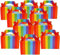 SHATCHI 30 Stück Regenbogen-Karton Mittagessen zum Mitnehmen Geburtstag Hochzeit tragen Essen Kuchen Party Box Kinder Geschenktüten