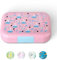 VINSUN Lunchbox für Kinder mit 4 Fächern - Auslaufsicher, BPA frei, spülmaschinengeeignet - Rosa Bento Box mit Prinzessinnen Motiv für Kindergarten, Grundschule, Ausflüge