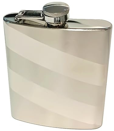 Fiaschetta in Acciaio Inossidabile per Liquori e Alcolici, 200 ml, Argento