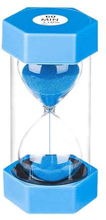 SuLiao Sablier de 60 minutes, horloge de sable en plastique de 60 minutes, petite montre de sable bleu de 60 minutes, sablier coloré pour enfants, jeux, salle de classe, cuisine, décoration