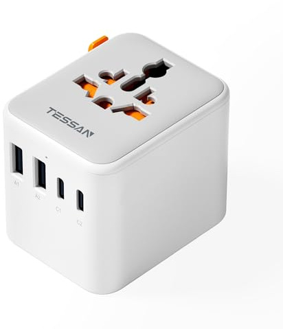 TESSAN Universal Travel Adapter, Worldwide Plug with 2 USB A and 2 USB C