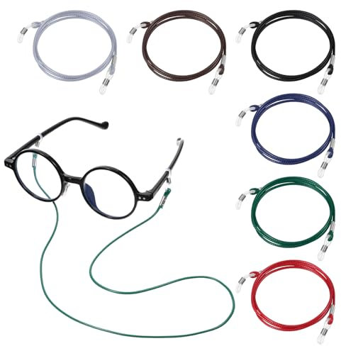 Qianyu 6 Stück Bunt Brillenkette Brillenschnur Riemenhalter um den Hals Brillenband Damen Verstellbar Sonnenbrillen Kette Anti Rutsch Brillen Halter für Lesebrillen Schutzbrillen Sport