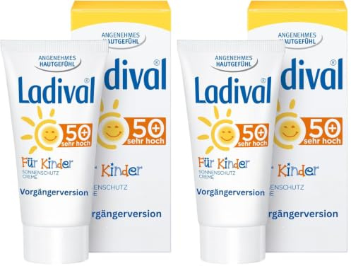 Ladival Kinder Sonnenschutz Creme für Gesicht und Hände LSF 50+ – Parfümfreie Sonnencreme für Kinder – ohne Farb- und Konservierungsstoffe – wasserfest – 1 x 50 ml (Packung mit 2)