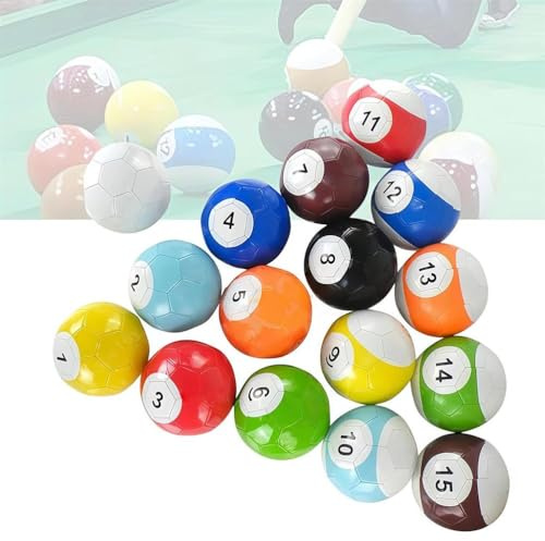 SAYEYBU Aufblasbares Billard FußBall Set, 16 SnookerbäLle Lederoptik für Billardtische, Indoor Unterhaltung, Outdoor Spielzeug, Partyspiele,A Set,18cm/7.09inch
