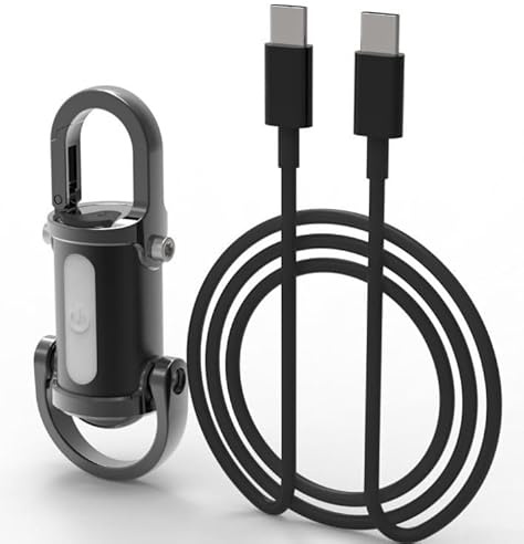 Zoegneer Portachiavi multifunzione torcia 1200lm COB LED con 7 modalità SOS Strobe Rosso Blu Luce Tipo C Power Bank Ricaricabile Gancio Portatile Impermeabile per Campeggio Escursioni Emerg(D)