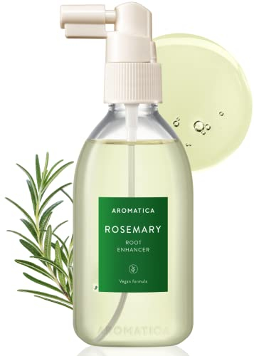 AROMATICA Potenciador de raíz de romero 3.38oz/100ml- Spray nutritivo para el cuero cabelludo con aceite esencial de romero de calidad alimentariaAlivia la picazón, el cuero cabelludo seco y escamoso