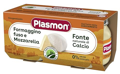 Plasmon Omogeneizzato Formaggino Fuso e Mozzarella 2x80g (12 Confezioni)