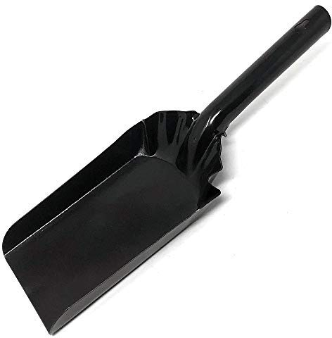 MGE - Pala Metálica para Chimenea y Barbacoa - Pala para Carbón - Recogedor Metálico para Cenizas - Hierro Esmaltado