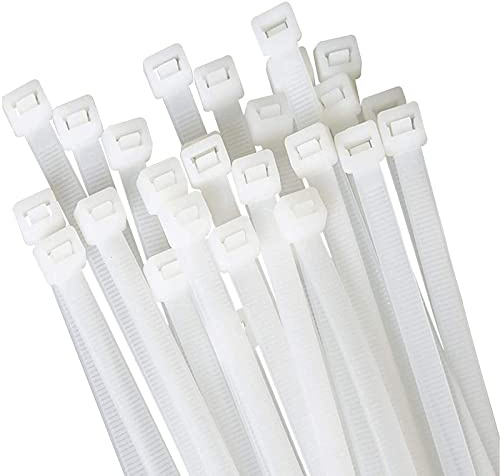 White zip ties 18 inch Large Cable ties wraps100 pcs/Pack outdoor use Long plastic ties with 60 Pounds tensile