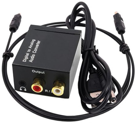 Jrpzcv Décodeur Audio Numérique Jack 3,5 mm Fibre Optique Coaxiale Convertisseur Audio Numérique vers Analogique SPDIF Amplificateur Audio Numérique Installation Facile Facile à Utiliser