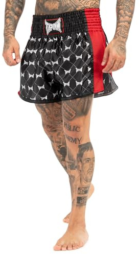 Tapout Herr thaibox-byxor, Sorrento, svart/röd/grå, XXL, Svart/röd/grå, XXL