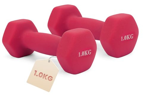 HCT STYLE Mancuernas 2 x 1 KG – Juego de Mancuernas en Pareja, Pesas para Fitness y Entrenamiento en Casa