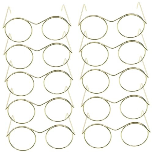 DECOMELODY 10stücke Mini-Brille Für Puppen Aus Metall Kleine Puppenbrillen Zum Basteln Und Verkleiden Mit Passend Für Verschiedene Puppentypen
