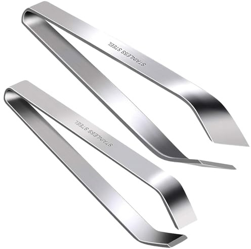 Set di pinzette professionali in acciaio inox a forma di lisca di pesce, pinze piatte e oblique, per cucinare salmone, trote (2 stili)