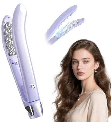 AIRCADIA Kreppeisen für die Haare mit 30 Sekunden PTC-Heizung, Doppelzähne für 3D-Sensorik, 3 Temperaturmodi (160-200°C) + Negative Ionen, Volumisierende Haareisenwurzelheber, Maiscurling (Blau)