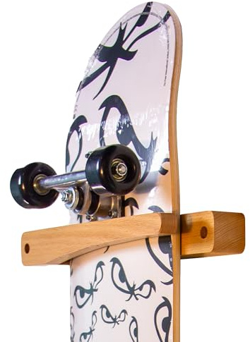 Tapeera 1 soporte vertical de pared para monopatín, colgador de madera para monopatín, accesorios de almacenamiento de exhibición de monopatín para longboard, mini cruiser, soporte para patineta