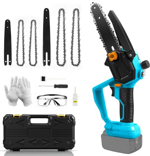 Mini Motosierra compatible con Makita 18V, Sierra Electrica de 8 y 6 Pulgadas Motosierra Inalámbrica Portátil para Podar Árboles de Jardinería (sin batería)