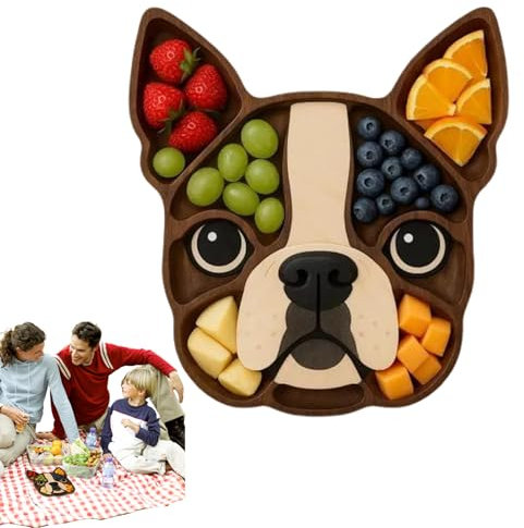 Plateaux à goûter pour fêtes, plateau de service à collation, planche à découper, bol à bonbons en forme de tête de chien, bol à fromage, charcuterie pour nourriture, apéritif, viande, légumes, fruits