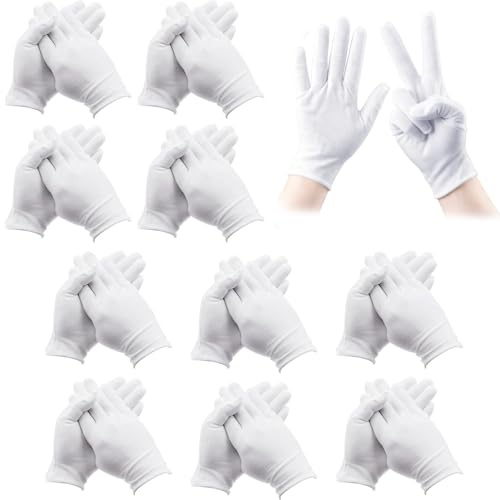 WUBAYI Lot de 11 paires de gants en coton doux et extensibles pour hydrater la nuit, eczéma des mains sèches, inspection et service de pièces de monnaie | Taille unique