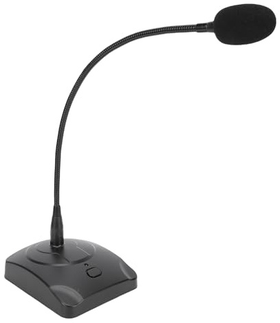SUNGOOYUE Svanhalsmikrofon, 6,5 Mm Plugg Enkelriktad Pickup Desktop-kabelansluten Kondensatormikrofon med Flexibel Metallarm för Konferensmötesinspelning
