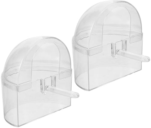 Veemoon Mangeoire à Oiseaux Pratique 2 Pièces en Acrylique Bol Transparent, Récipient pour Nourriture Perroquet, Accessoire pour Cages Intérieures