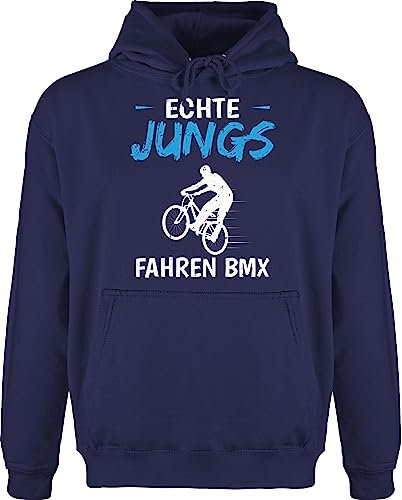 Hoodie Herren Pullover Männer - Fahrrad Bekleidung Radsport - Echte Jungs fahren BMX - XL - Navy Blau - radfahren kapuzenpullover bike radfahrer fahrrad- fahrrädern fahrradbegeisterte fahrradmotiv