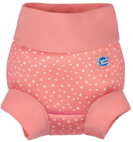 Splash About Happy Nappy, rosa prickig, extra stor (2-3 år)