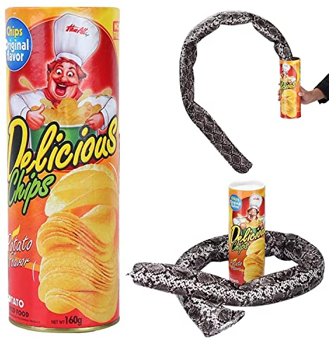 Scherzartikel Kartoffelchips Schlange, Neuheit Schlange Trick Spielzeug, Pop-up Snake Toy, Schlange Kinder Scherzartikel Spielzeug, für Party Geschenk Geburtstags Aprilscherz Halloween Requisiten